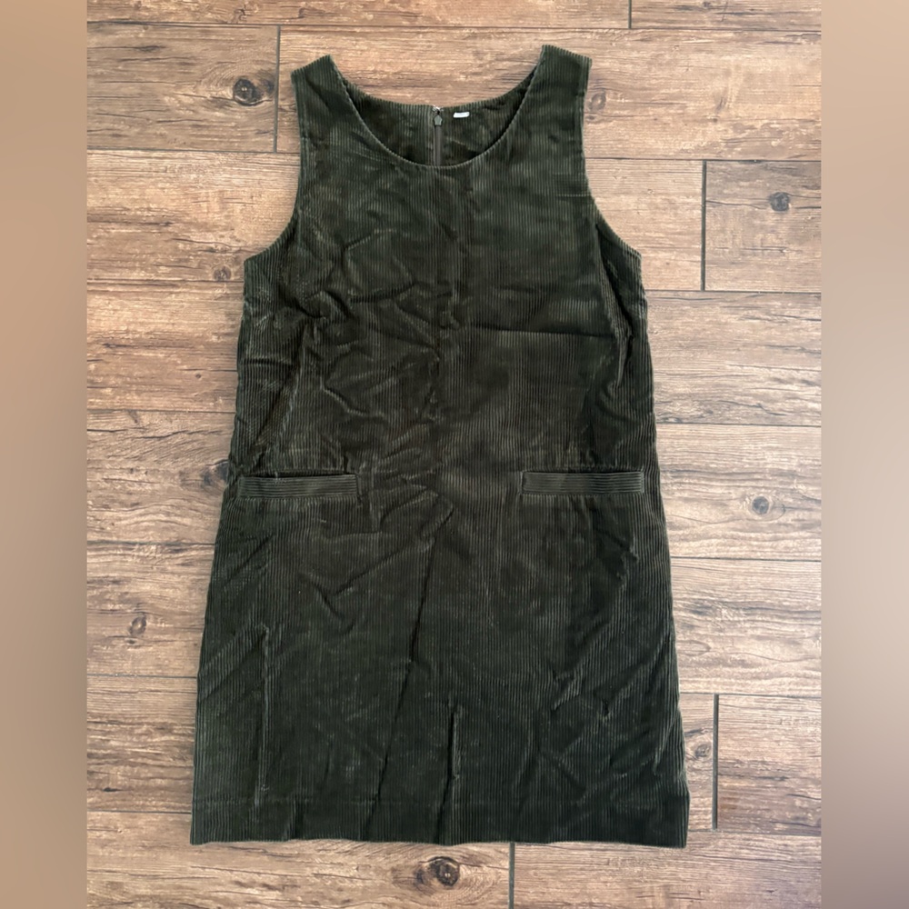 Uniqlo Olive Green Corduroy Dress sleeveless M